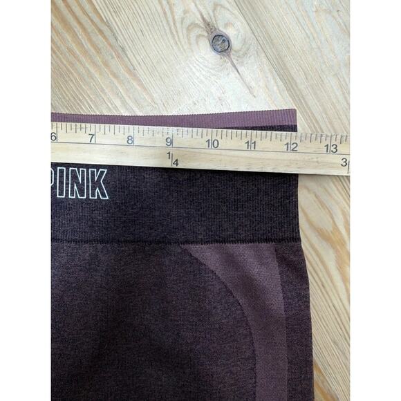 Victorias Secret M PINK Seamless Leggings Burgundy Athletic Workout Pants Flaw - Picture 4 of 6